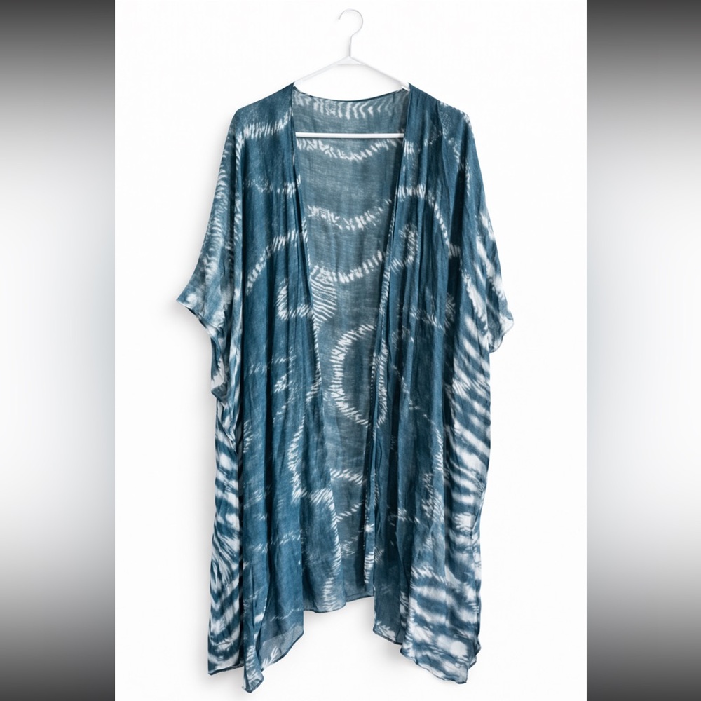 Boho Tie-Dye Kimono Cardigan | Lightweight Open Front | One Size